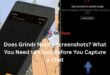 does grindr notify screenshots