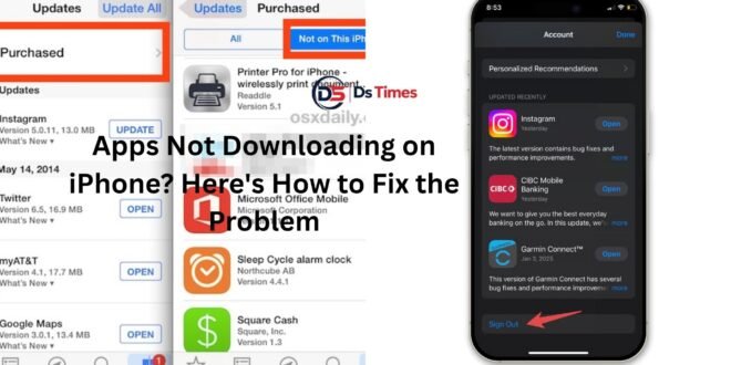 apps not downloading on iphone